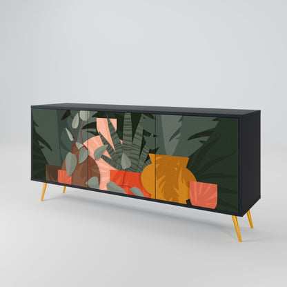 Credenza TROPICAL COMPOSITION a 3 ante in finitura nera