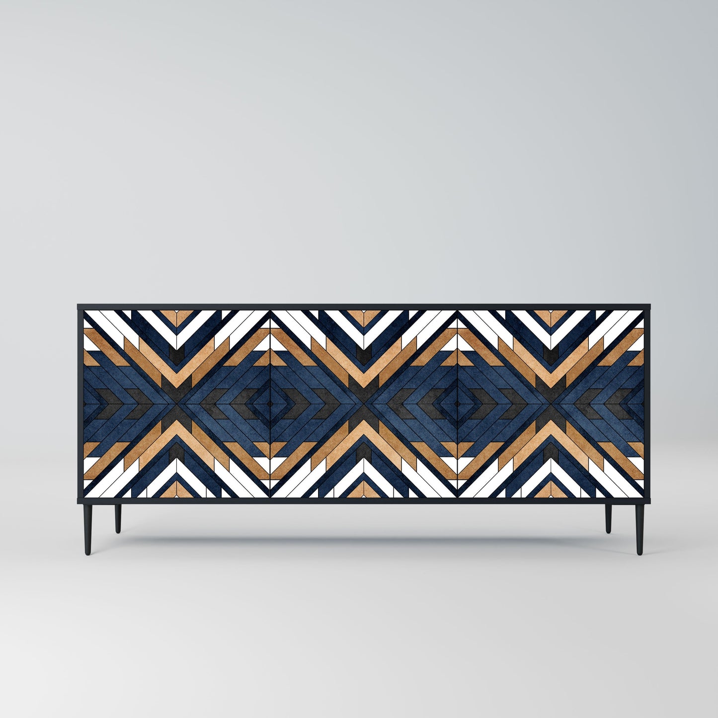 Credenza ARTFUL GEOMETRY a 3 ante in finitura nera