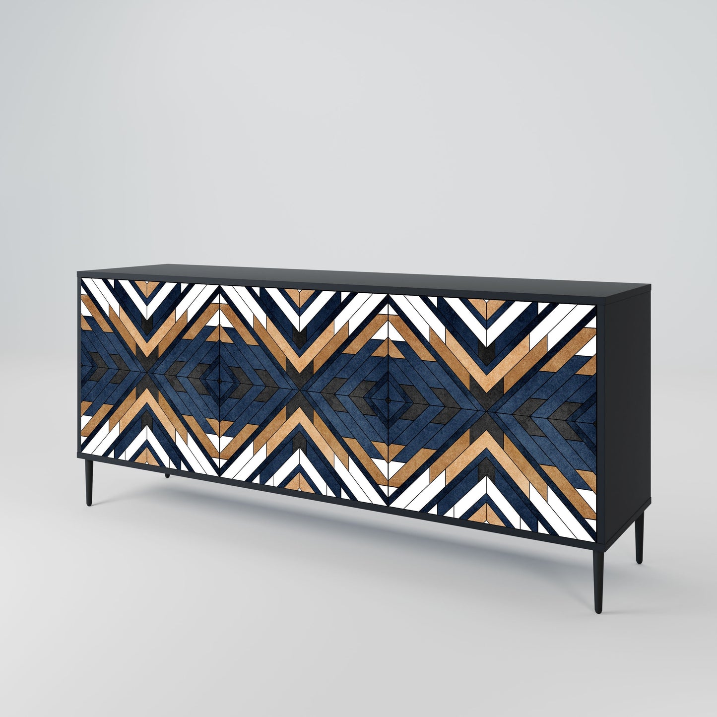 Credenza ARTFUL GEOMETRY a 3 ante in finitura nera