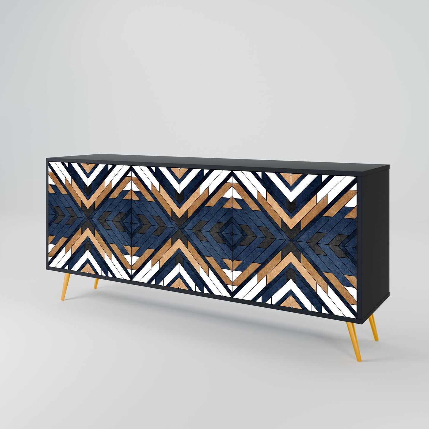 Credenza ARTFUL GEOMETRY a 3 ante in finitura nera