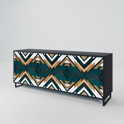 Credenza ARTISTIC GEOMETRY a 3 ante in finitura nera