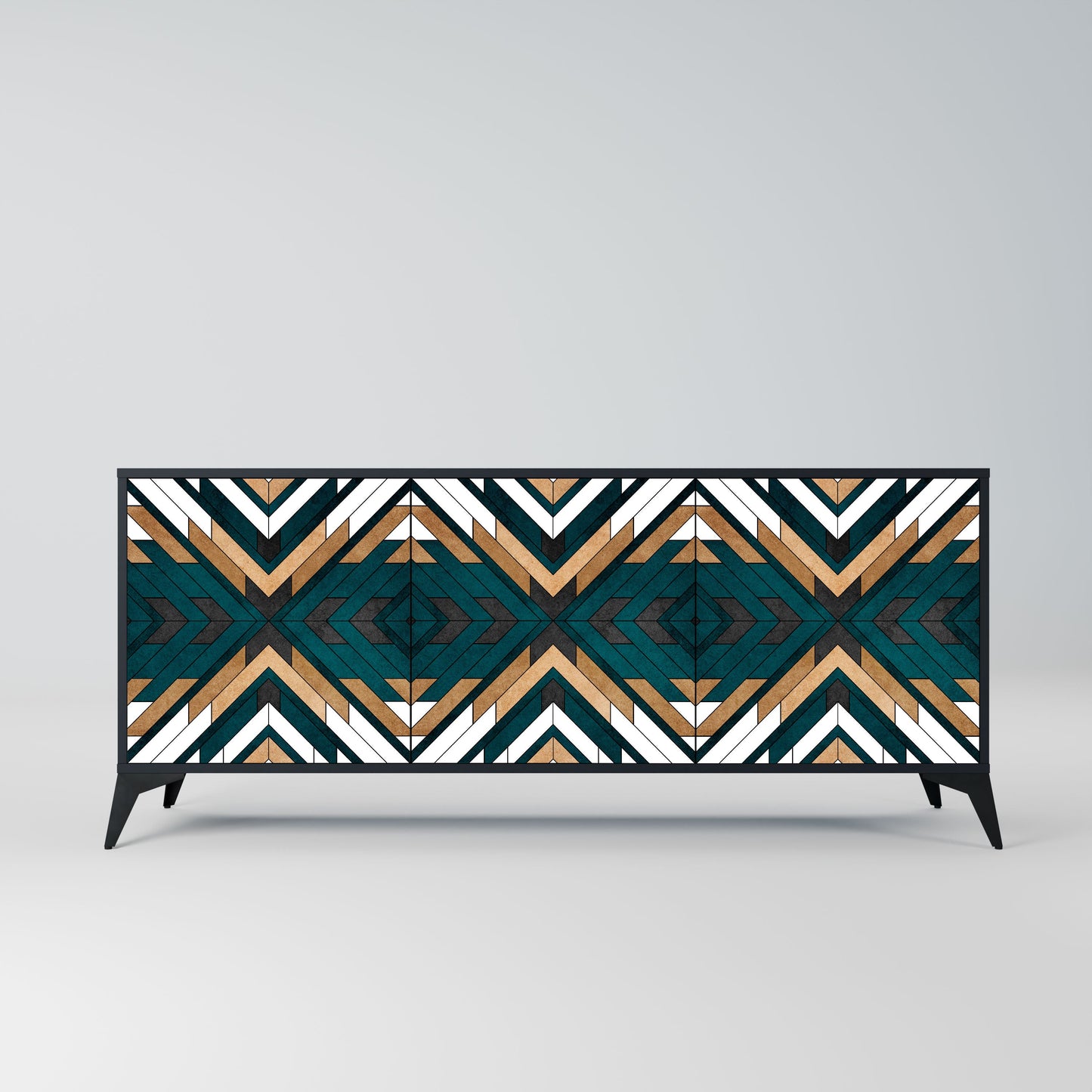 Credenza ARTISTIC GEOMETRY a 3 ante in finitura nera