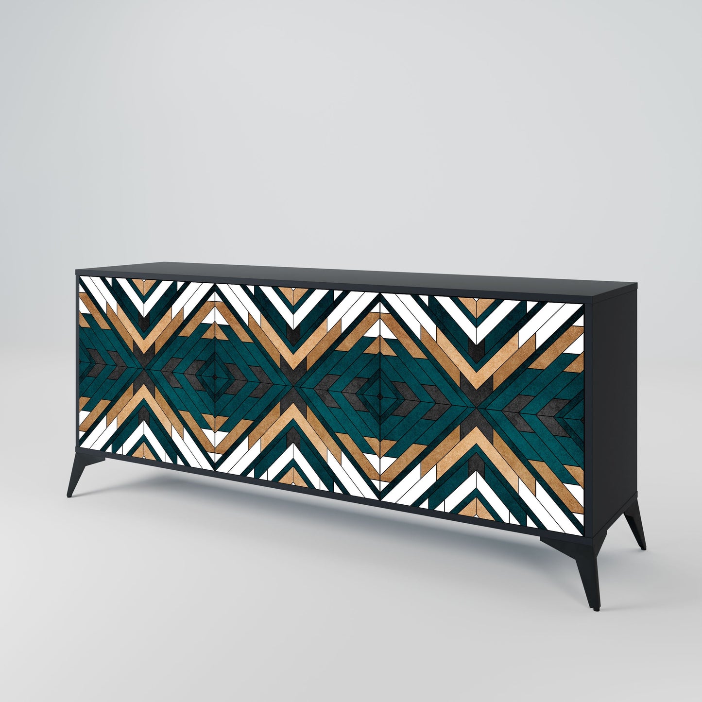 Credenza ARTISTIC GEOMETRY a 3 ante in finitura nera