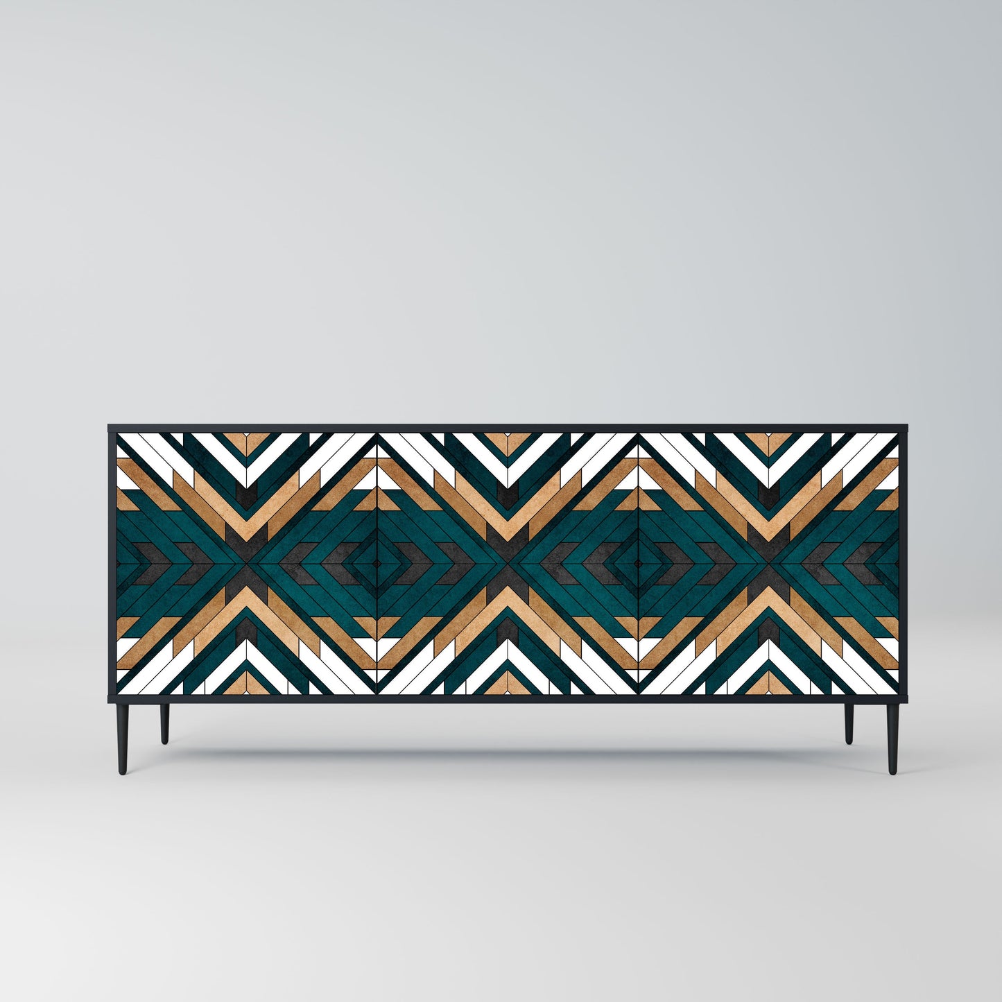 Credenza ARTISTIC GEOMETRY a 3 ante in finitura nera