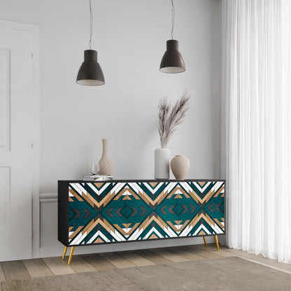 Credenza ARTISTIC GEOMETRY a 3 ante in finitura nera