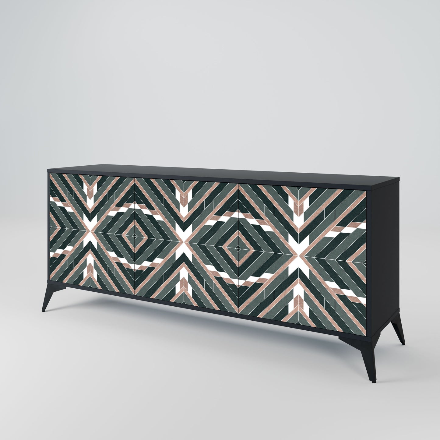 Credenza DIMENSION DELIGHTS a 3 ante in finitura nera