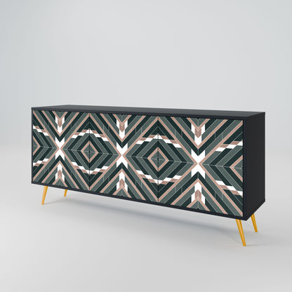 Credenza DIMENSION DELIGHTS a 3 ante in finitura nera