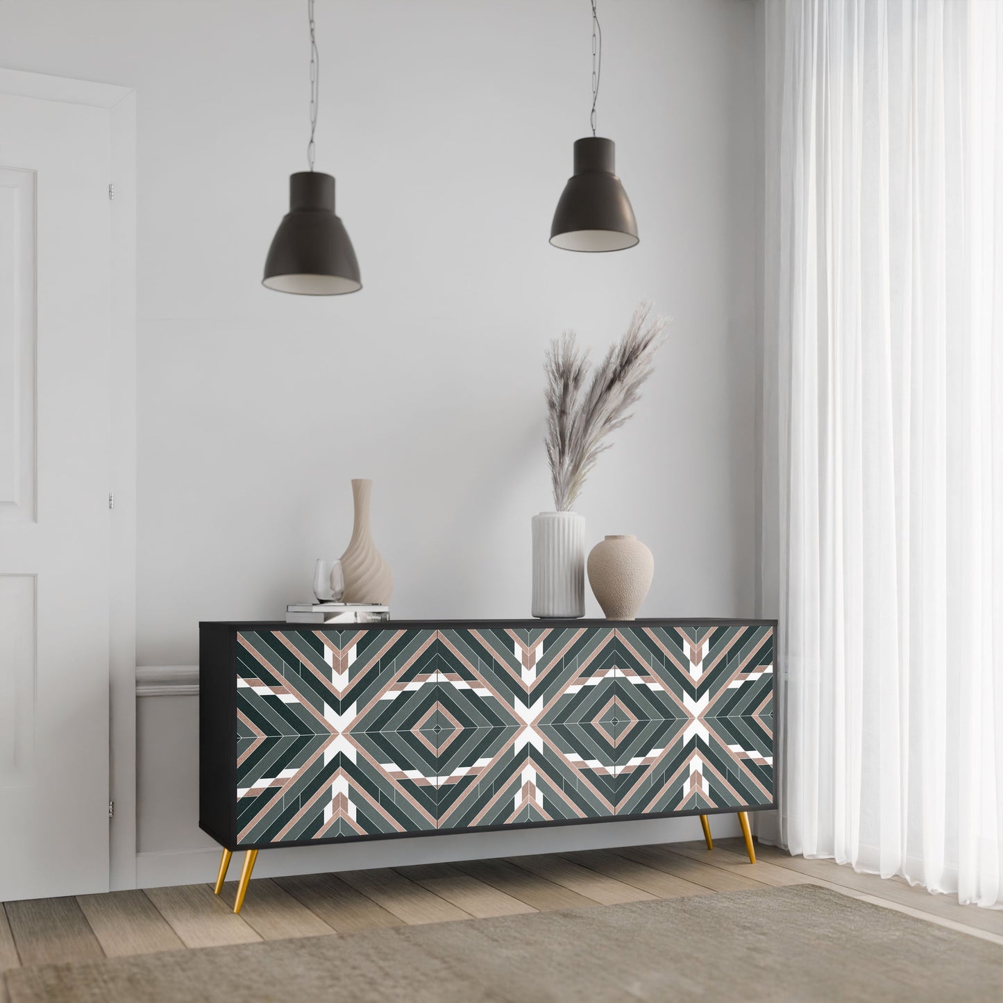 Credenza DIMENSION DELIGHTS a 3 ante in finitura nera