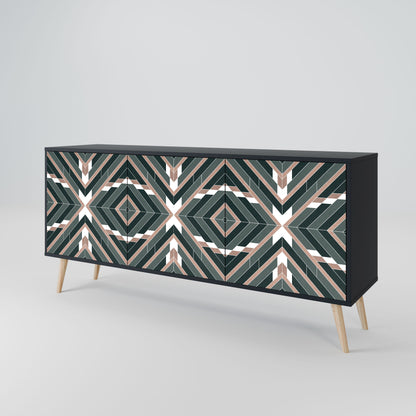 Credenza DIMENSION DELIGHTS a 3 ante in finitura nera