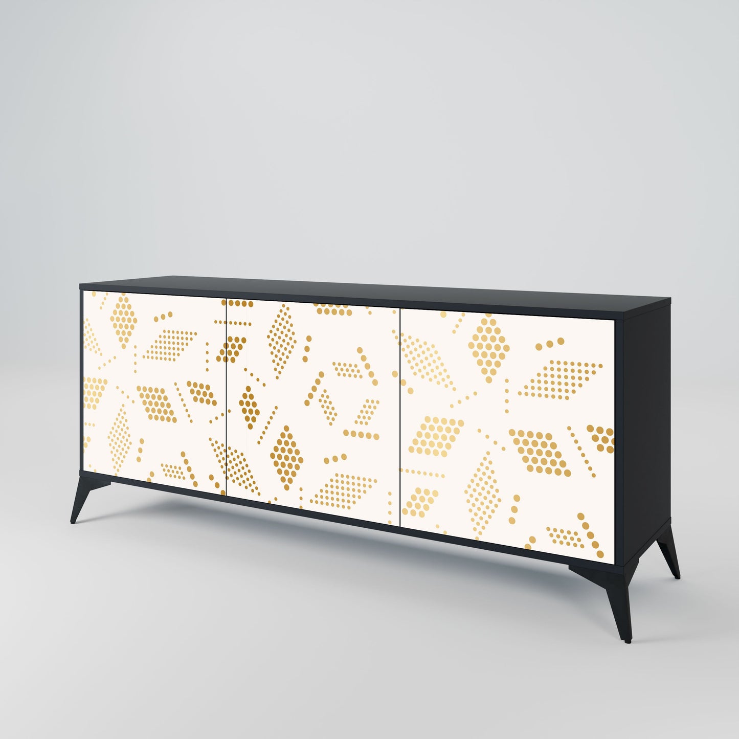 Credenza SPOTTED DAZE a 3 ante con finitura nera