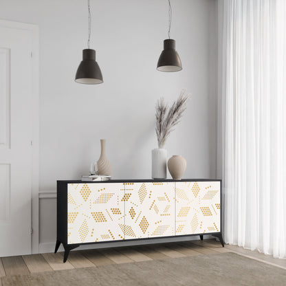 Credenza SPOTTED DAZE a 3 ante con finitura nera