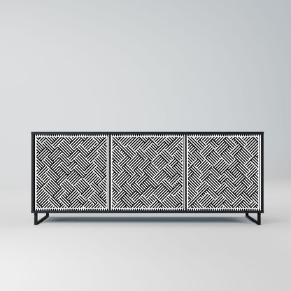 Credenza a 3 ante TEMPORARY SEQUENCE in finitura nera