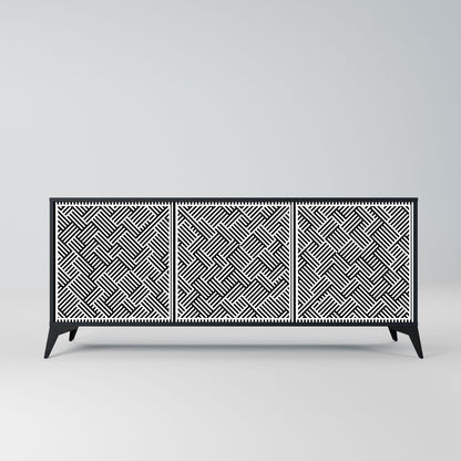 Credenza a 3 ante TEMPORARY SEQUENCE in finitura nera