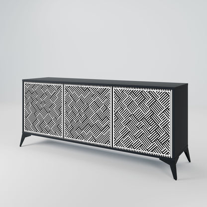 Credenza a 3 ante TEMPORARY SEQUENCE in finitura nera