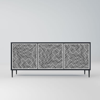 Credenza a 3 ante TEMPORARY SEQUENCE in finitura nera