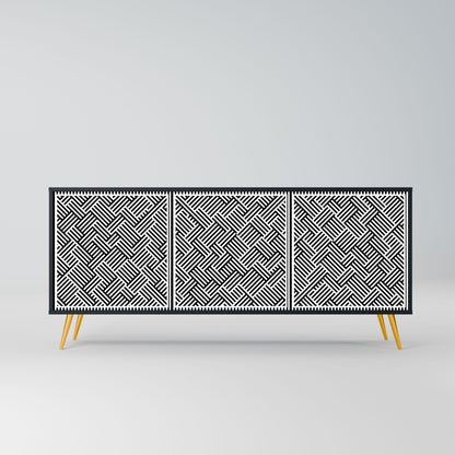 Credenza a 3 ante TEMPORARY SEQUENCE in finitura nera