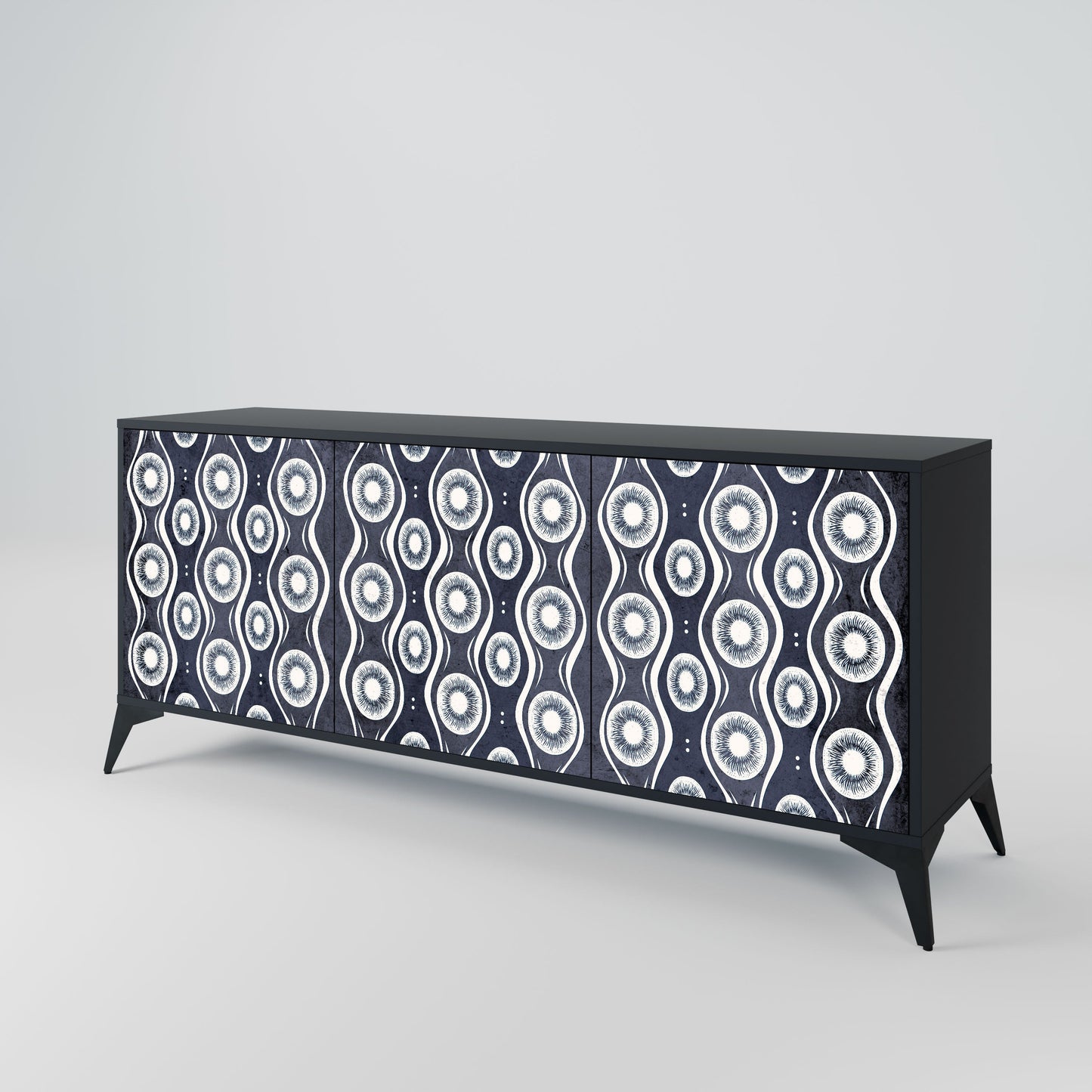 Credenza GRAPHITE EYES a 3 ante in finitura nera