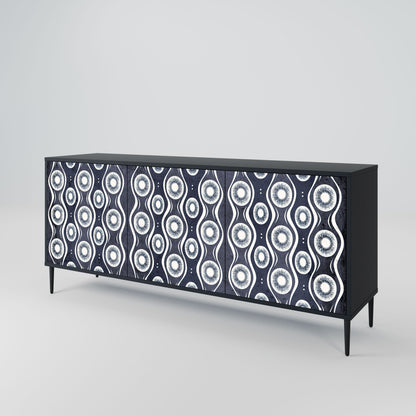 Credenza GRAPHITE EYES a 3 ante in finitura nera