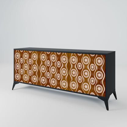 Credenza BROWN EYES a 3 ante in finitura nera