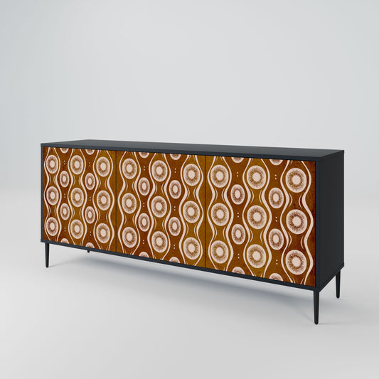 Credenza BROWN EYES a 3 ante in finitura nera