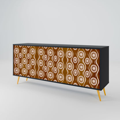 Credenza BROWN EYES a 3 ante in finitura nera