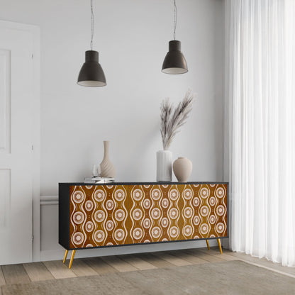 Credenza BROWN EYES a 3 ante in finitura nera