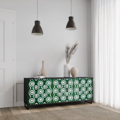 Credenza a 3 ante GREEN EYES in finitura nera