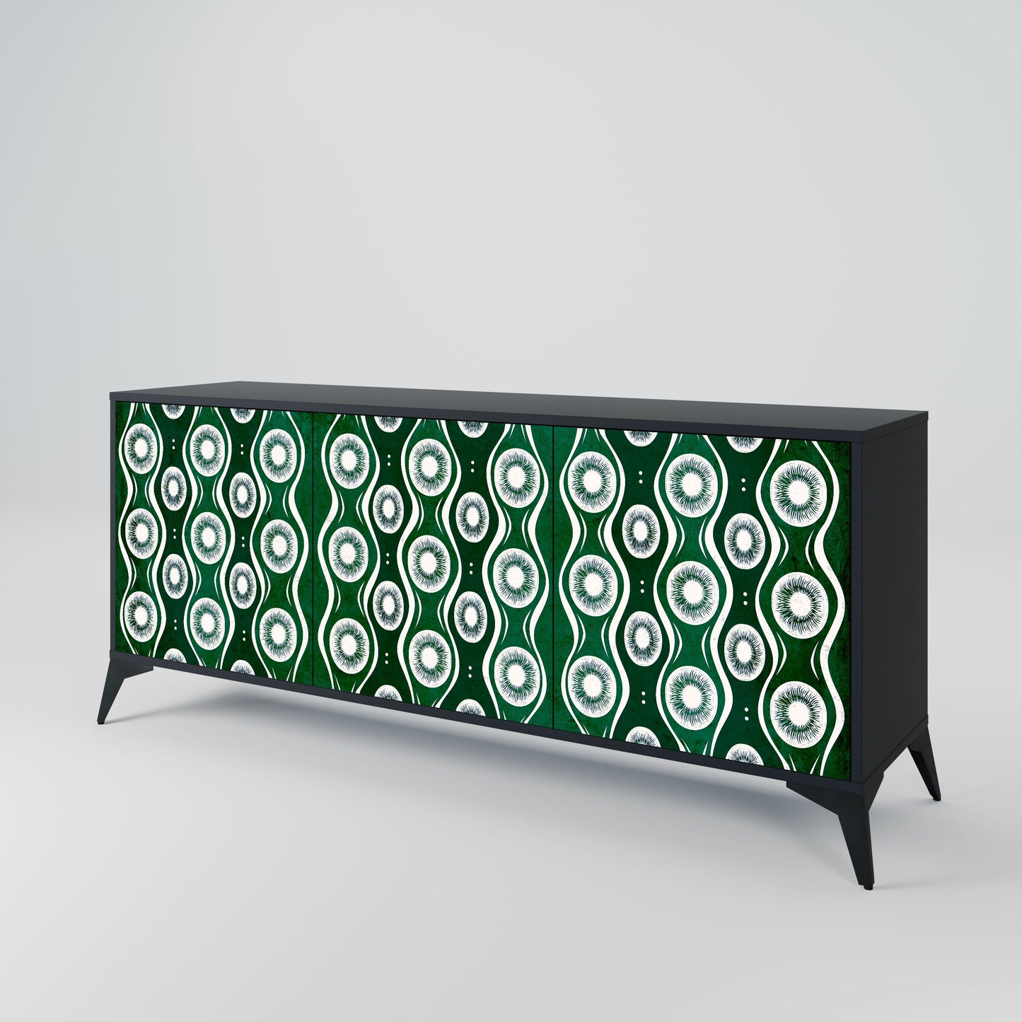 Credenza a 3 ante GREEN EYES in finitura nera