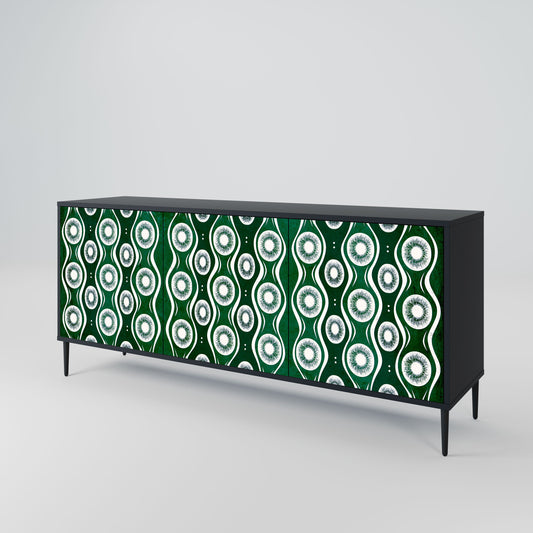 Credenza a 3 ante GREEN EYES in finitura nera