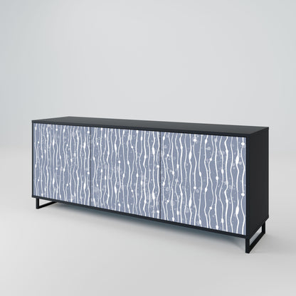 Credenza GRAPHITE RAIN a 3 ante in finitura nera