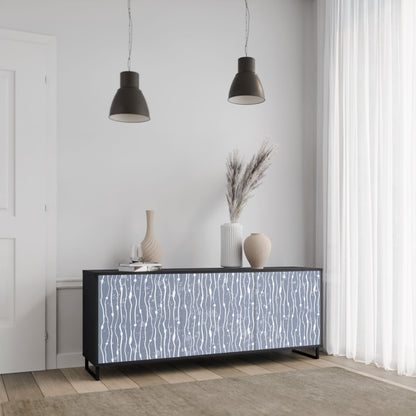 Credenza GRAPHITE RAIN a 3 ante in finitura nera