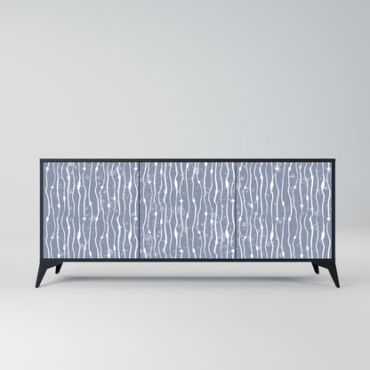 Credenza GRAPHITE RAIN a 3 ante in finitura nera