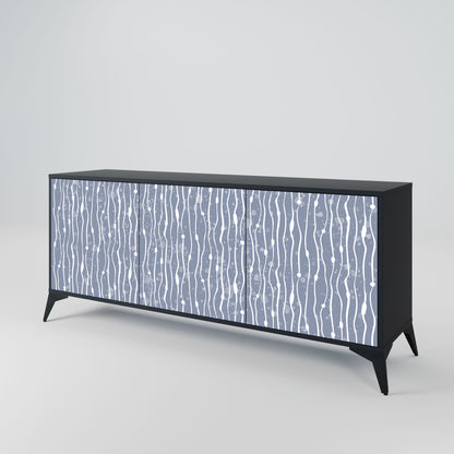 Credenza GRAPHITE RAIN a 3 ante in finitura nera