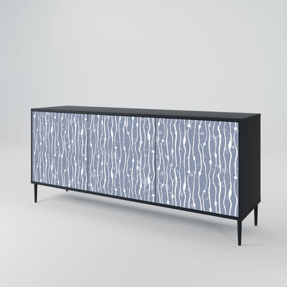 Credenza GRAPHITE RAIN a 3 ante in finitura nera