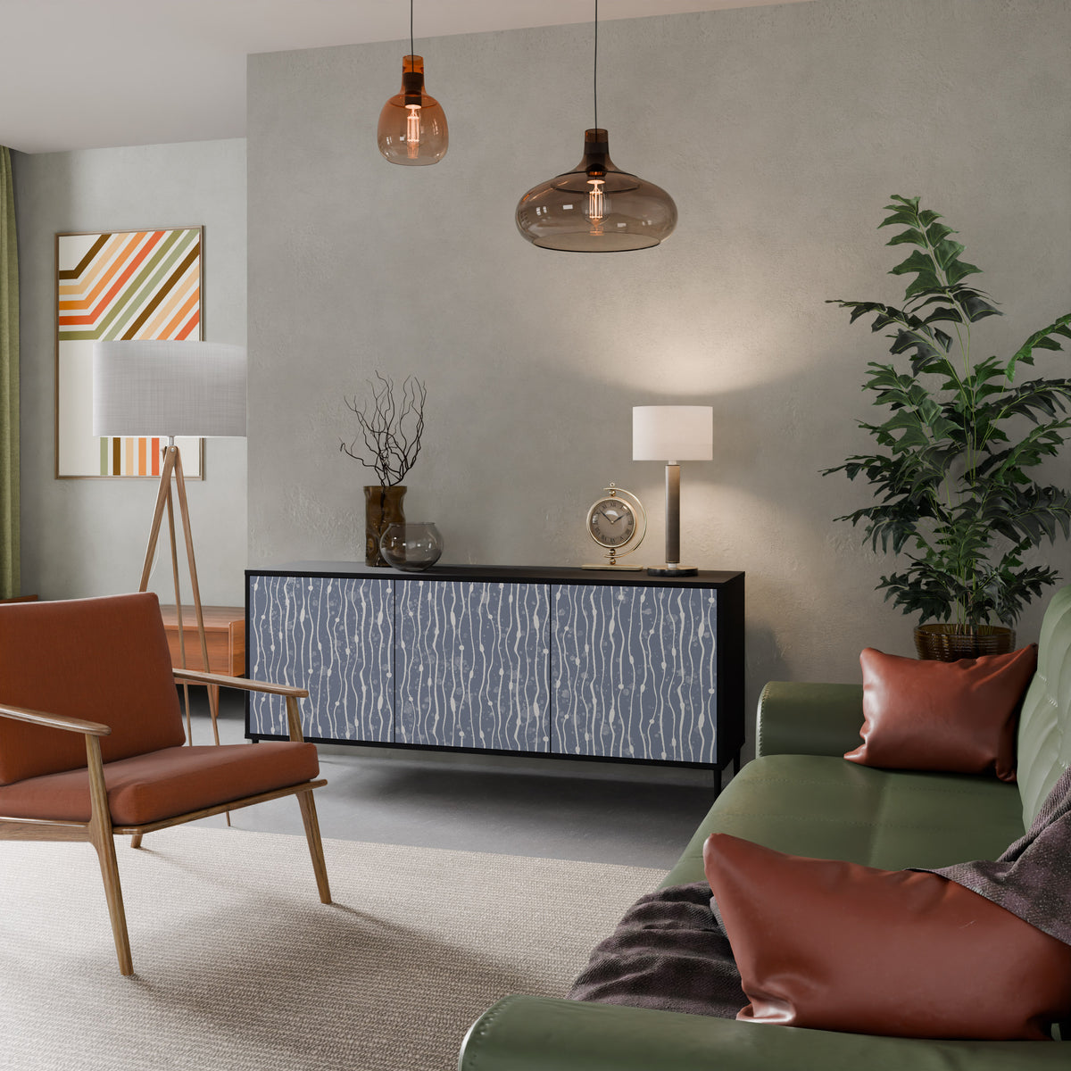 GRAPHITE RAIN Aparador de 3 Puertas