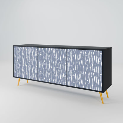 Credenza GRAPHITE RAIN a 3 ante in finitura nera