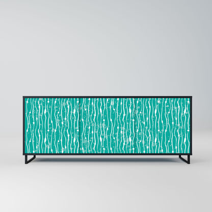 Credenza TURQUOISE RAIN a 3 ante in finitura nera