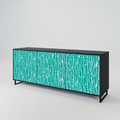 Credenza TURQUOISE RAIN a 3 ante in finitura nera