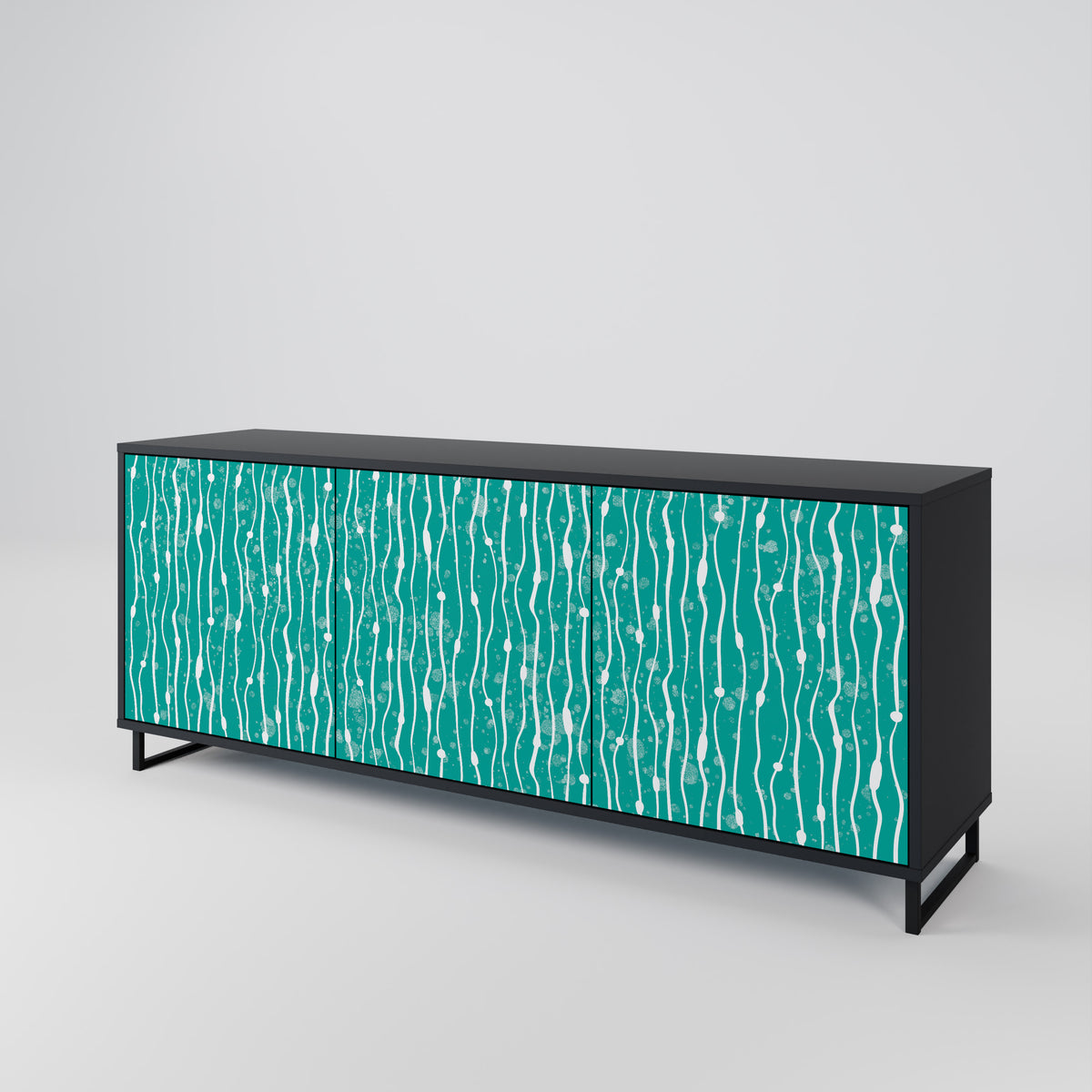 TURQUOISE RAIN Skänk med tre dörrar