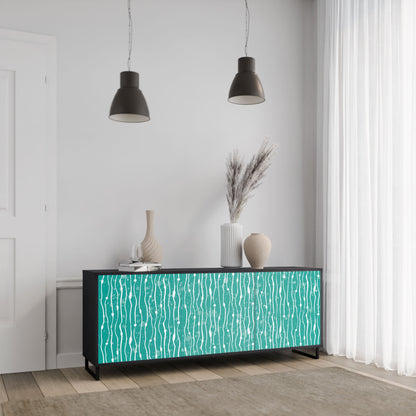 Credenza TURQUOISE RAIN a 3 ante in finitura nera