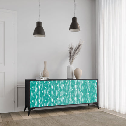 Credenza TURQUOISE RAIN a 3 ante in finitura nera