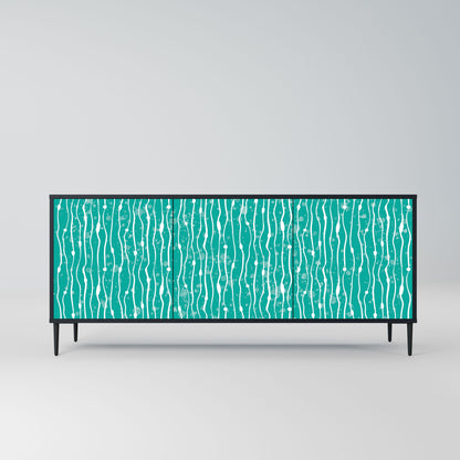 Credenza TURQUOISE RAIN a 3 ante in finitura nera