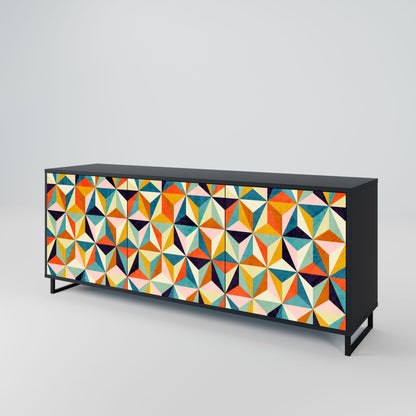 Credenza TESSELATE TREASURES a 3 ante in finitura nera