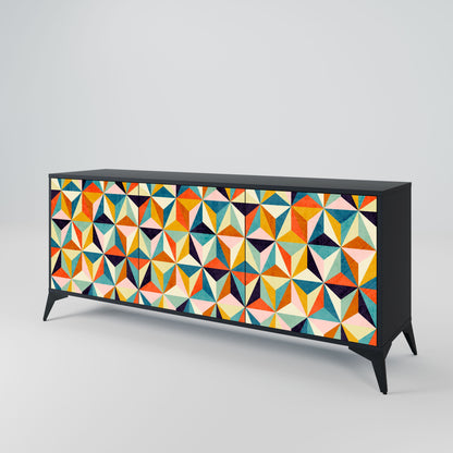 Credenza TESSELATE TREASURES a 3 ante in finitura nera