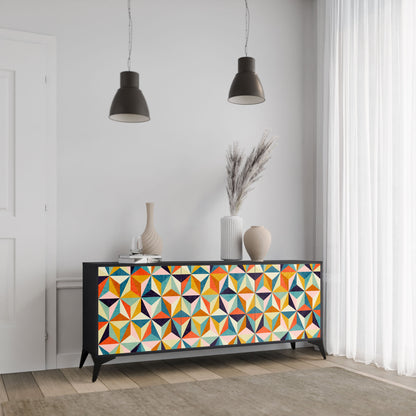 Credenza TESSELATE TREASURES a 3 ante in finitura nera