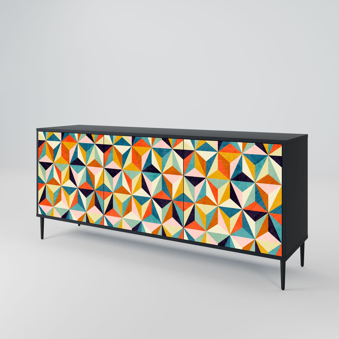 Credenza TESSELATE TREASURES a 3 ante in finitura nera