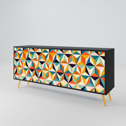 Credenza TESSELATE TREASURES a 3 ante in finitura nera