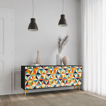 Credenza TESSELATE TREASURES a 3 ante in finitura nera