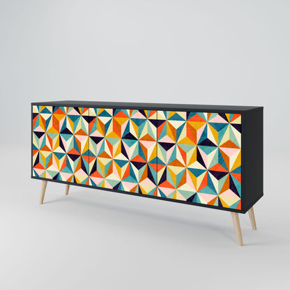 Credenza TESSELATE TREASURES a 3 ante in finitura nera