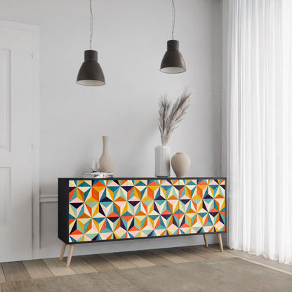 Credenza TESSELATE TREASURES a 3 ante in finitura nera